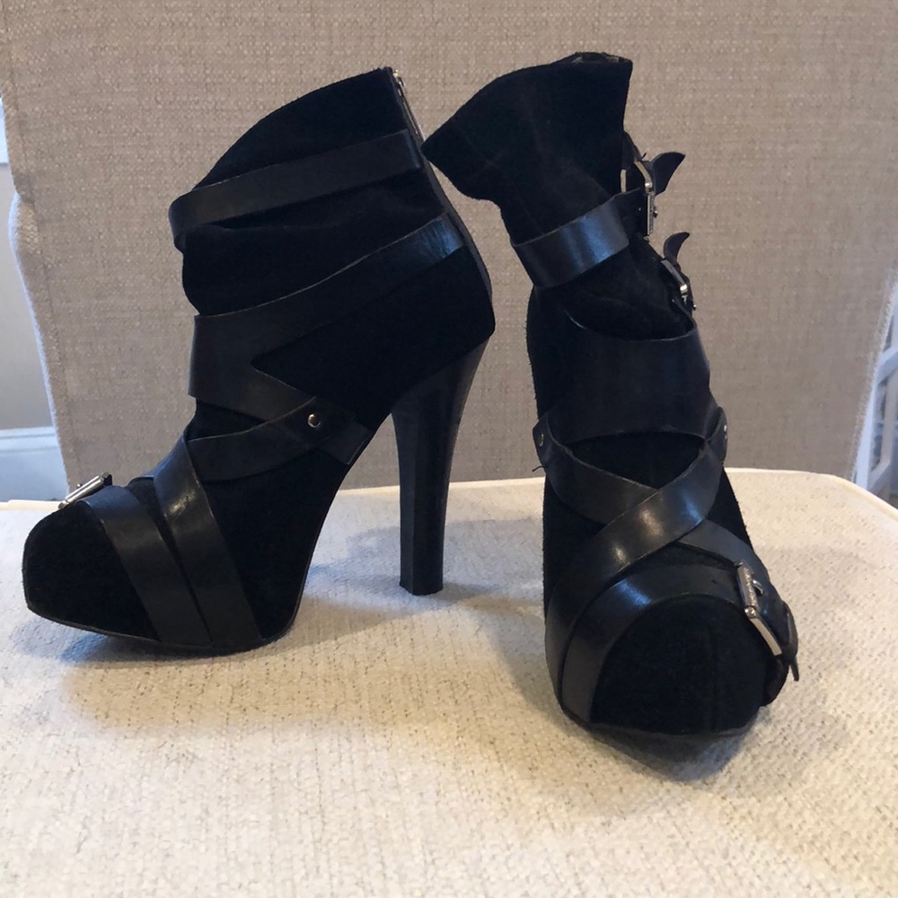 Michael kors black strapped ankle boot